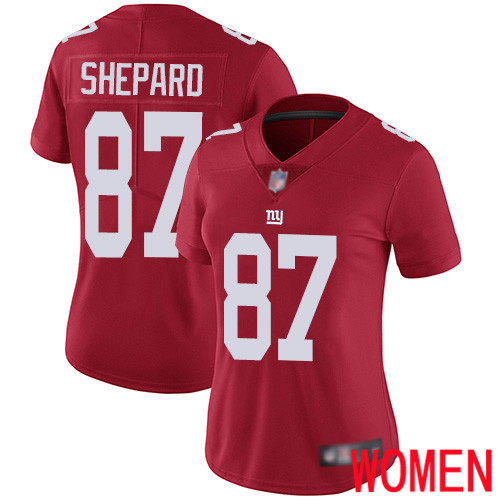 Women New York Giants #87 Sterling Shepard Red Limited Red Inverted Legend Football NFL Jersey
